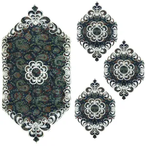 رومیزی مدل قیطان دوزی طرح مهستان مجموعه 4 عددی