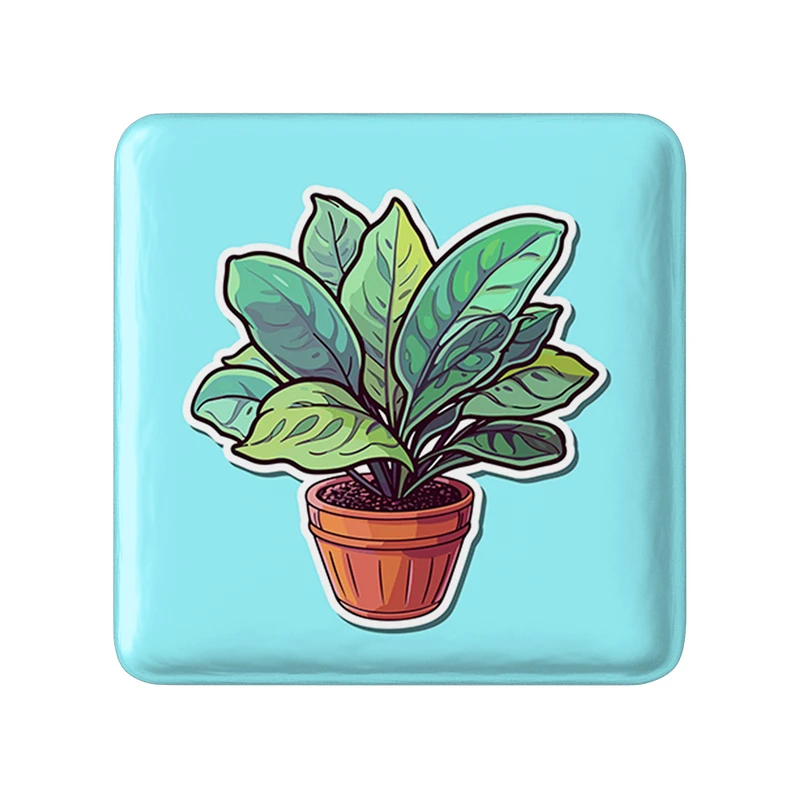 مگنت خندالو طرح گل و گیاه مدل مربعی کد 36580