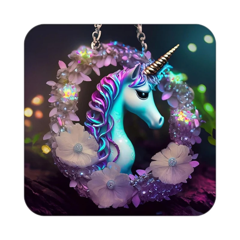 زیر لیوانی کاکتی طرح اسب تک شاخ و یونیکورن مدل mp31084