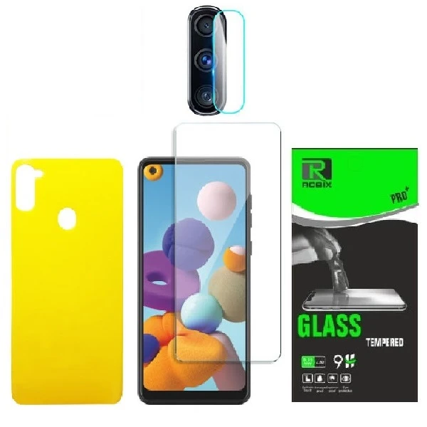 محافظ صفحه نمایش وپشت گوشی روبیکس مدلSA-A11 مناسب برای گوشی موبایل سامسونگ Galaxy A11 به همراه محافظ لنز دوربین