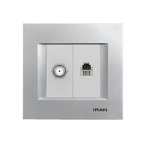 پریز دوقلو آنتن و تلفن ایران الکتریک مدل دیاموند