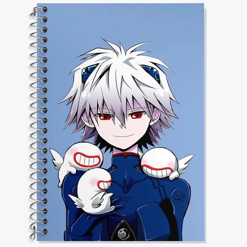 دفتر زبان 50 برگ خندالو مدل سه خط طرح کاورو ناگیسا انیمه اونگلیون کد 13814