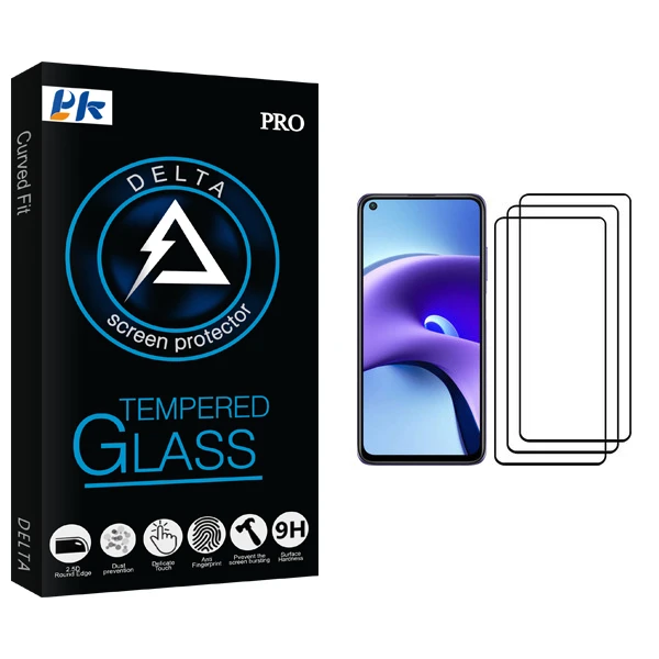 محافظ صفحه نمایش پی کی مدل Delta Glass مناسب برای گوشی موبایل شیائومی Redmi Note 9T بسته سه عددی