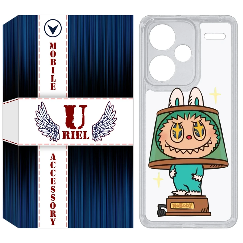 کاور یوریل قاب مدل Clear کد 126 طرح لبوبو Labubu مناسب برای گوشی موبایل شیائومی Redmi Note 13 Pro Plus