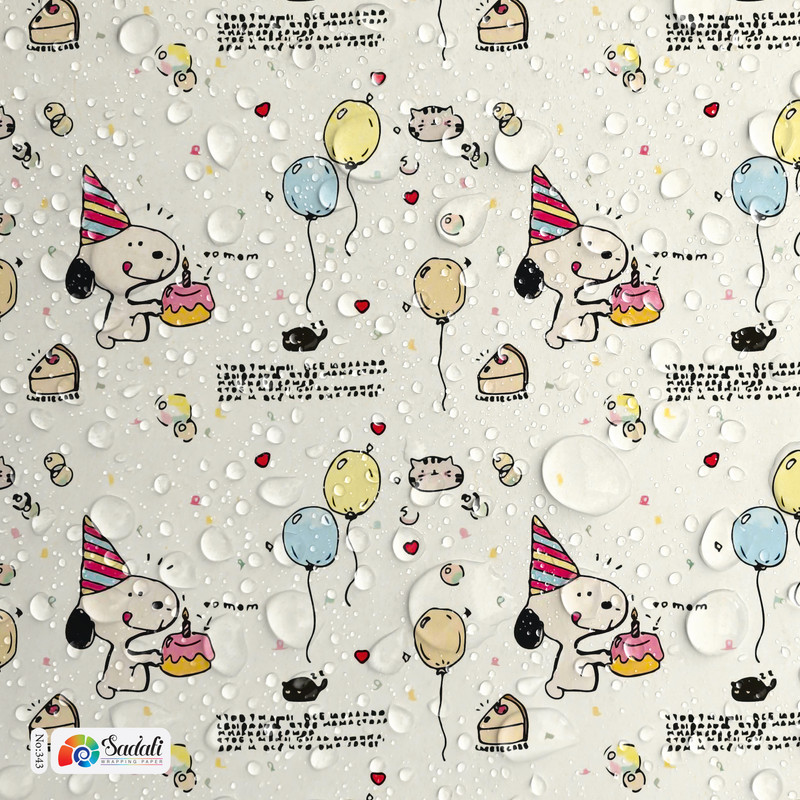 کاغذ کادو صدفی طرح اسنوپی بسته 2 عددی