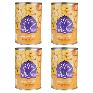 کنسرو ذرت شیرین گیلانی - 420 گرم بسته 4 عددی