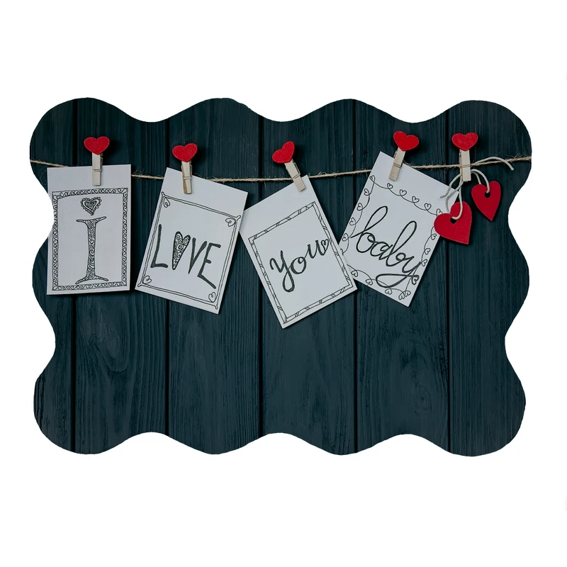 پادری مدل دالبر طرح I LOVE YOU کد 6252 سایز 80x110 سانتی متر 