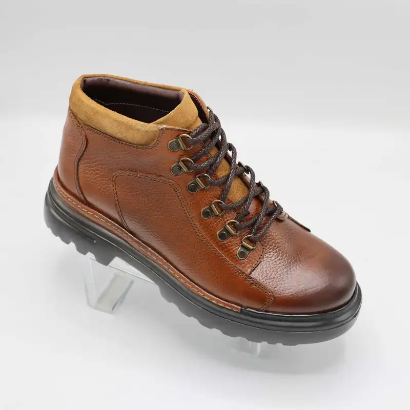 نیم بوت مردانه لردگام مدل بوفالو بندی رنگ عسلی