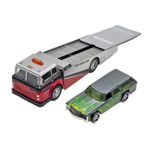 ماشین بازی ناب سل مدل کامیون بازی یدک کش فلزی عقب کش مجموعه دو عددی TRUCK TRANSPORT NAAB005