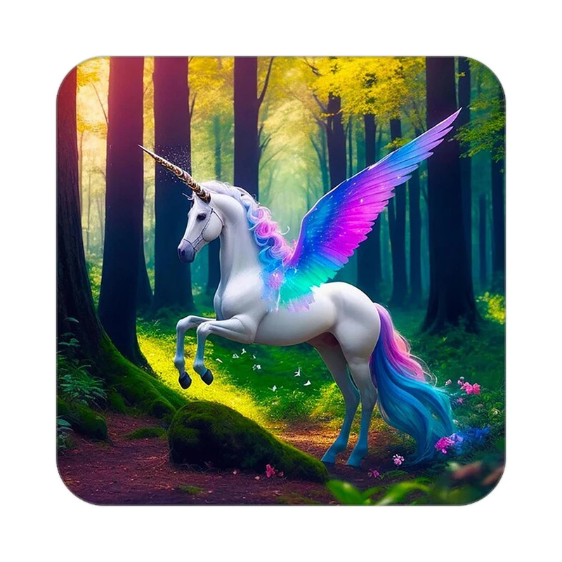 زیر لیوانی کاکتی طرح اسب تک شاخ و یونیکورن مدل mp29354