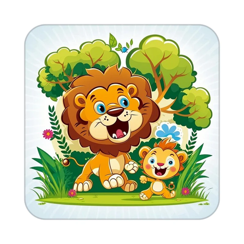 زیر لیوانی کاکتی طرح شیر مدل mp23152