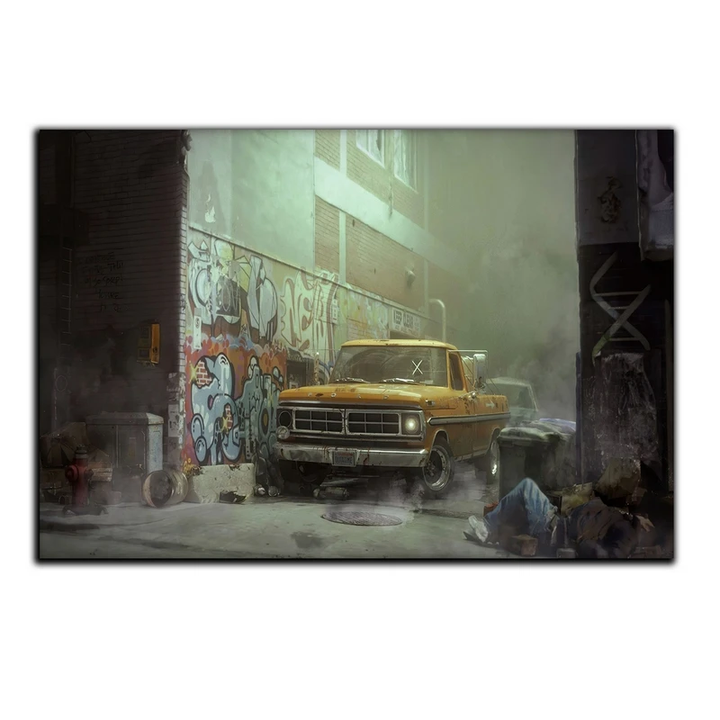 تابلو شاسی بکلیت طرح نقاشی پس کوچه های شهر مدل SH-S5607