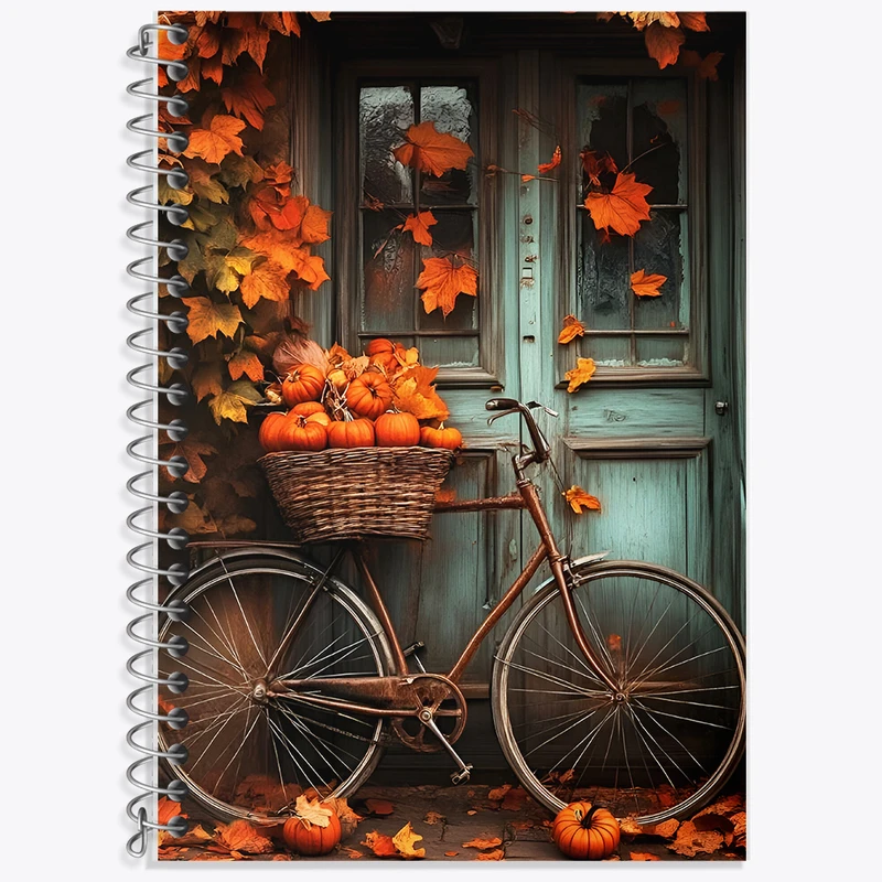 دفتر زبان 50 برگ خندالو مدل سه خط طرح پاییز کد F5646