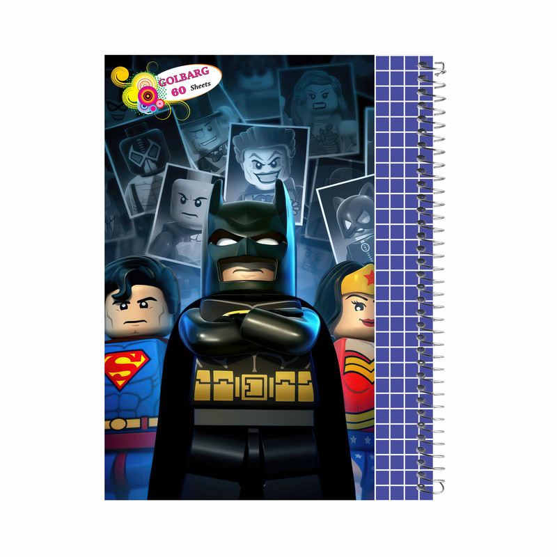 دفتر شطرنجی 60 برگ گلبرگ طرح لگو بتمن کد 601123