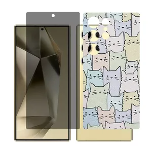 Glass Together model privacy screen protector for Samsung Galaxy S24 Ultra mobile phone with back cover sticker