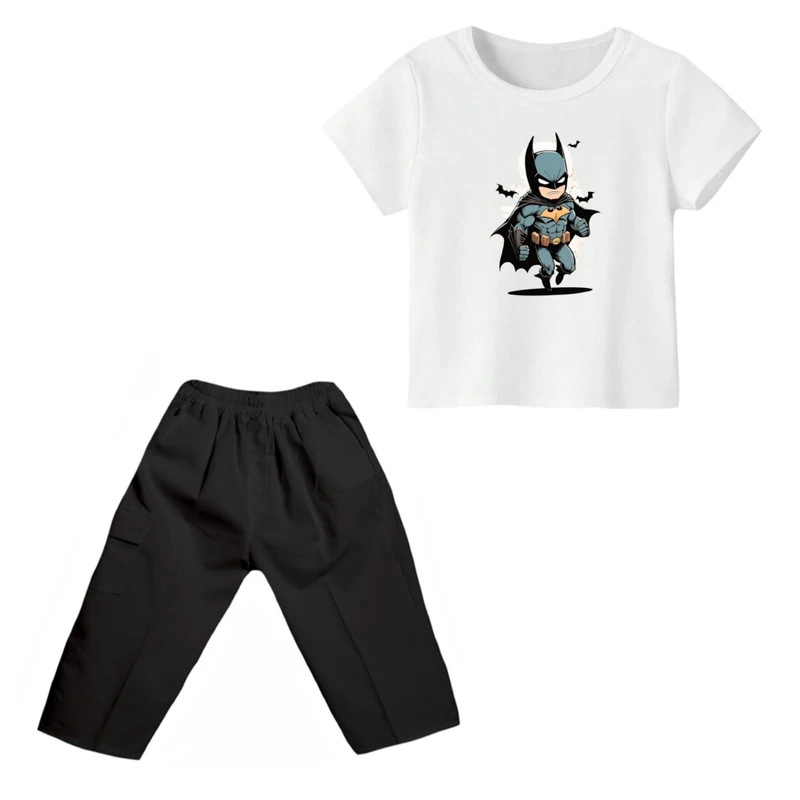ست تی شرت و شلوارک پسرانه مدل بتمن کد ۱۰
