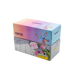 دستمال کاغذی 150 برگ دولایه نارسیس مدل رنگارنگ مجموعه 2 عددی