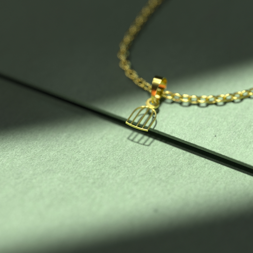 گردنبند طلا 18 عیار زنانه مدوپد مدل قفس کد A3-1-1096