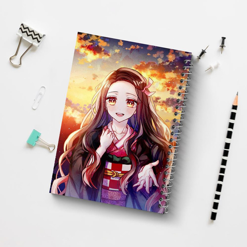 دفتر مشق 100 برگ خندالو طرح نزوکو انیمه دختر کد 12136