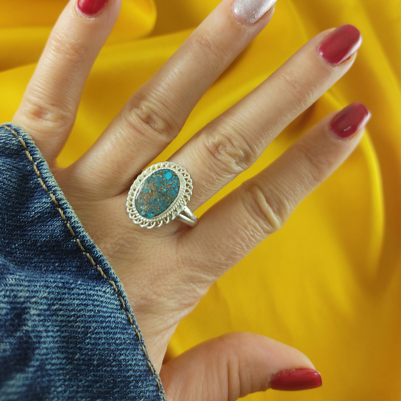 انگشتر نقره زنانه مدل فیروزه نیشابور کد NG3732 انگشتر نقره زنانه مدل فیروزه نیشابور کد NG3732