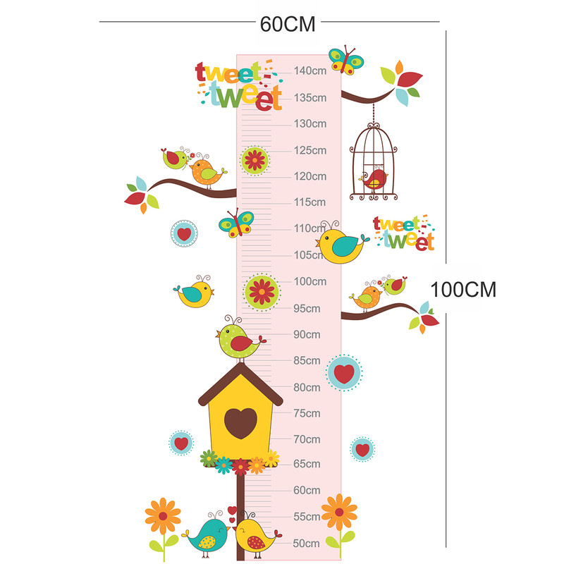 استیکر اندازه گیری کودک طرح پرنده های خوشحال کد 01