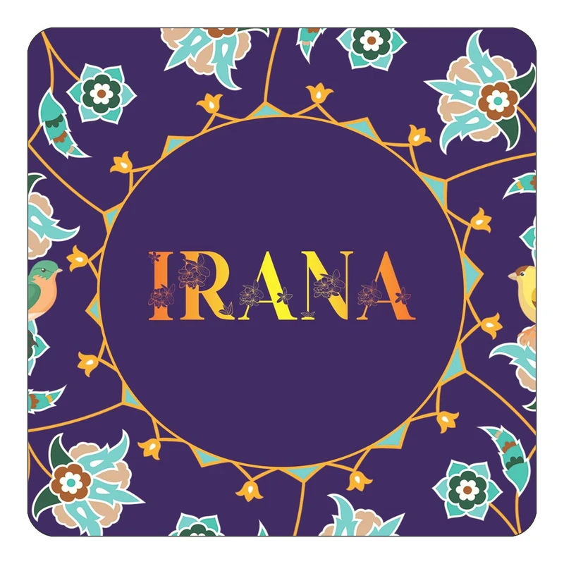 مگنت کاکتی طرح اسم ایرانا irana مدل گل و بلبل کد mg14218