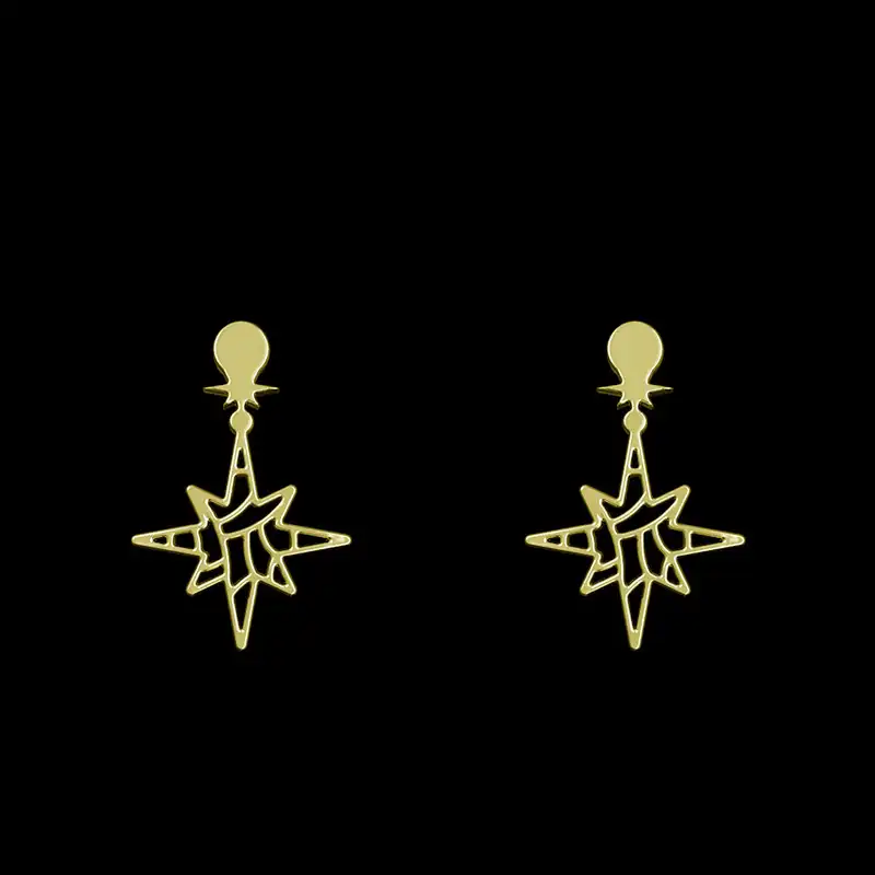 گوشواره طلا 18 عیار زنانه مدوپد مدل هندسی کد GA1-15038