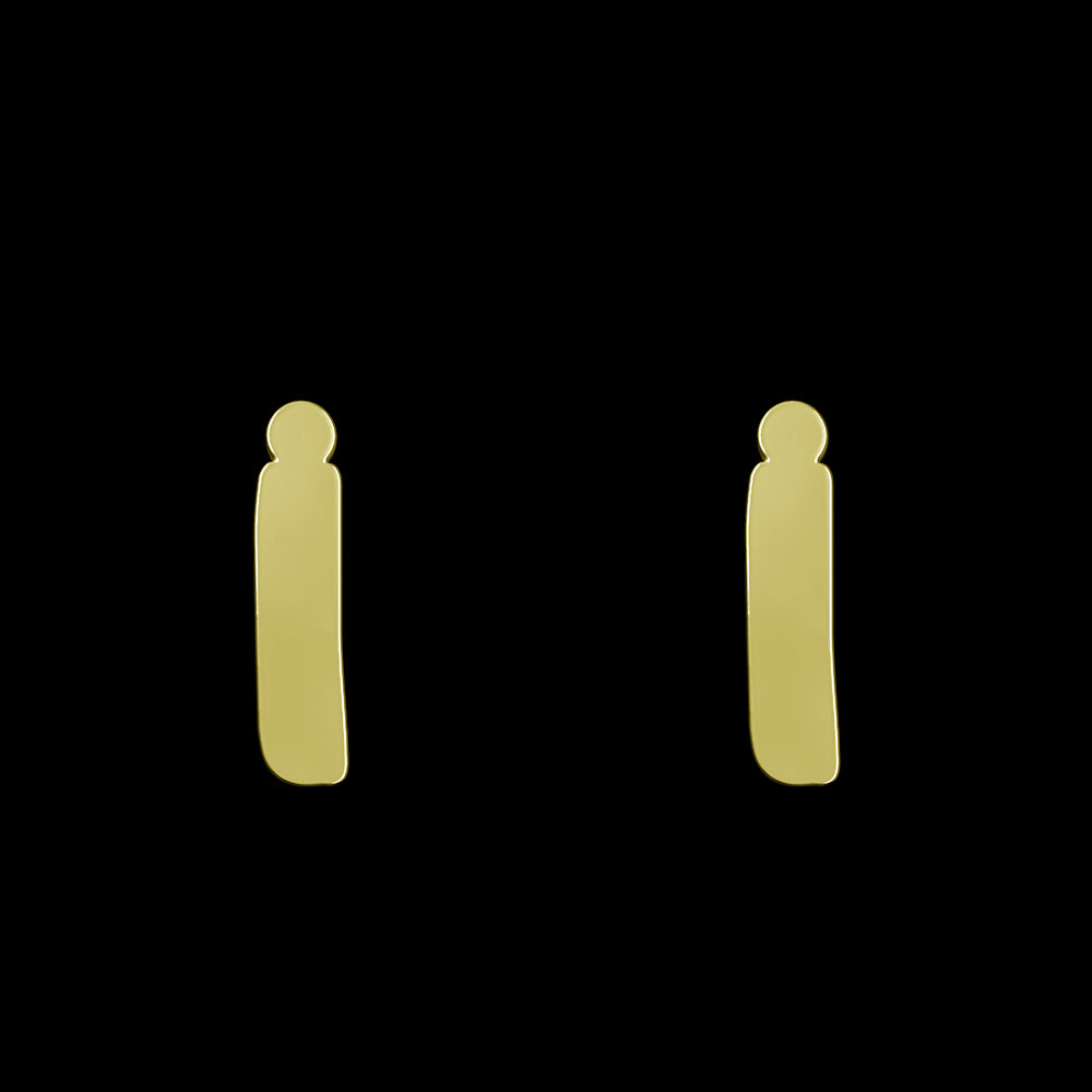 گوشواره طلا 18 عیار زنانه مدوپد مدل حرف I کد GA1-16715