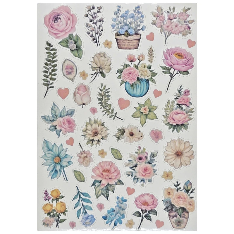 برچسب طرح برش خورده بولت ژورنال مدل Flowers A5