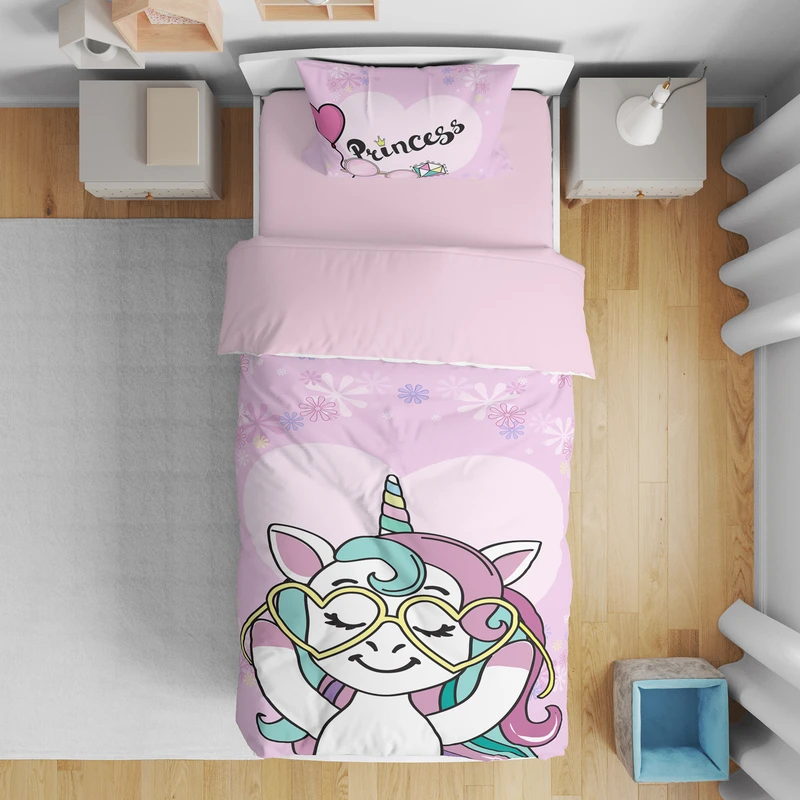 سرویس روتختی مدل اسب تکشاخ کد 4639 تکنفره 5 تکه