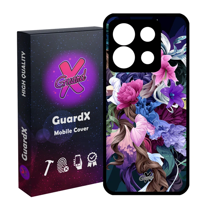 کاور گارد ایکس طرح Flower مدل Glass10172 مناسب برای گوشی موبایل شیائومی Redmi Note 13 5G