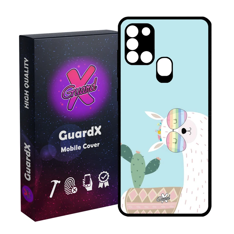کاور گارد ایکس طرح لاما مدل Glass10644 مناسب برای گوشی موبایل سامسونگ Galaxy A21s