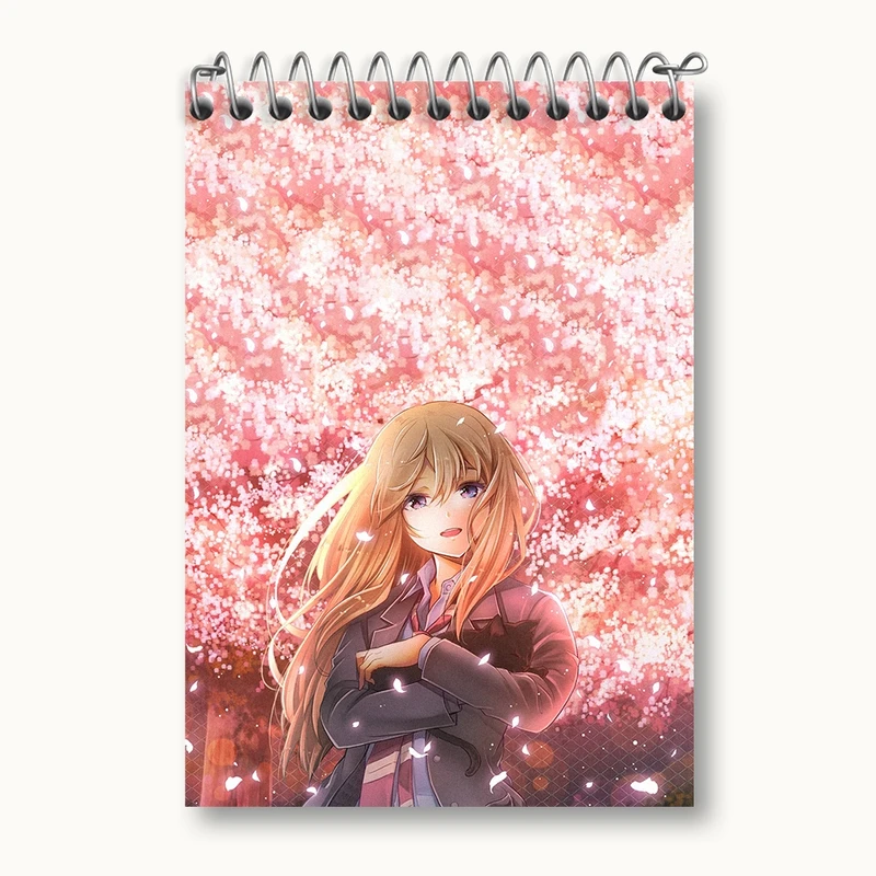 دفتر یادداشت 50 برگ خندالو مدل کائوری انیمه دروغ تو در آوریل کد 32473