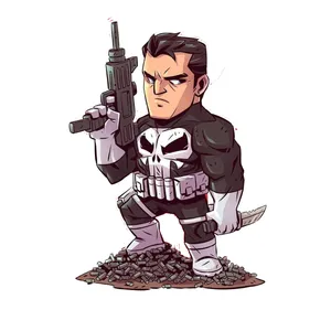 استیکر لپ تاپ و موبایل مدل سریال طرح پانیشر مارول مجازاتگر Punisher Marvel کد 4101