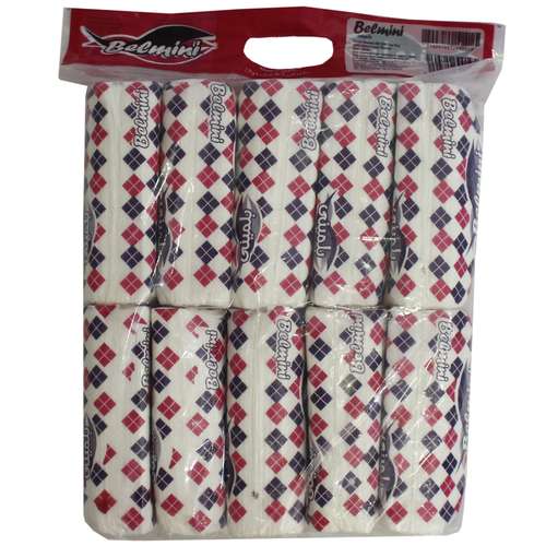 دستمال کاغذی 50 برگ بلمینی مدل دولایه اقتصادی بسته 10 عددی