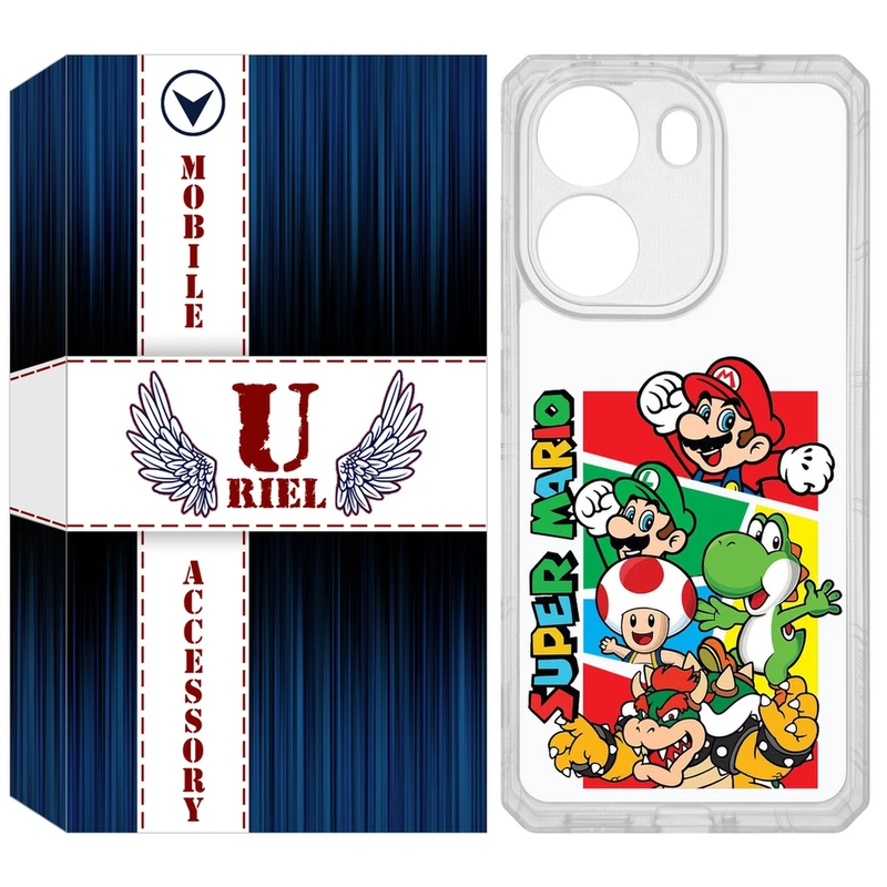 کاور یوریل مدل Clear کد 76 طرح ماریو مناسب برای گوشی موبایل شیائومی Poco X7 Pro