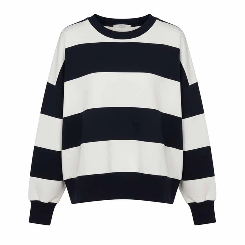 پلیور یقه گرد زنانه مدل دورس راه راه کد 003