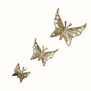 دیوارکوب برنجی مدل پروانه کد B1001 مجموعه سه عددی