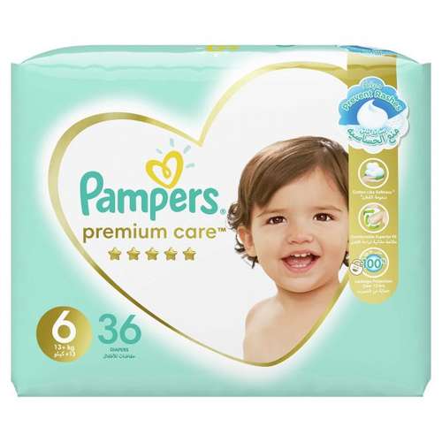 پوشک کودک پمپرز مدل Premium care چسبی سایز 6 بسته 36 عددی