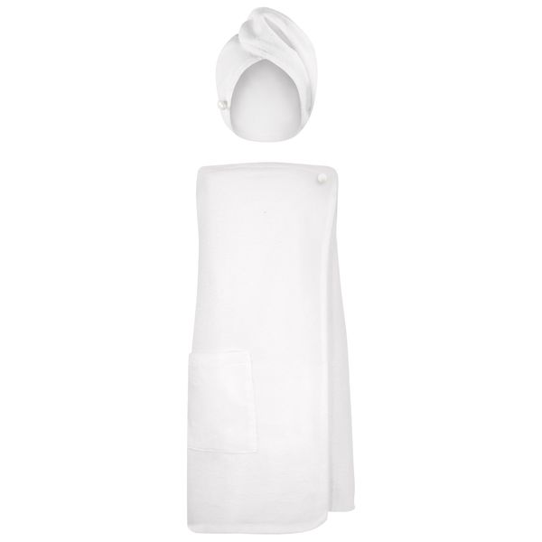 حوله استخری مدل دکلته کد 221    سایز 136×80 سانتی‌متر به همراه حوله کلاهی