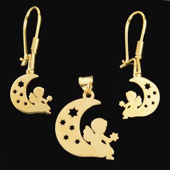 نیم ست طلا 18 عیار دخترانه کد 67115