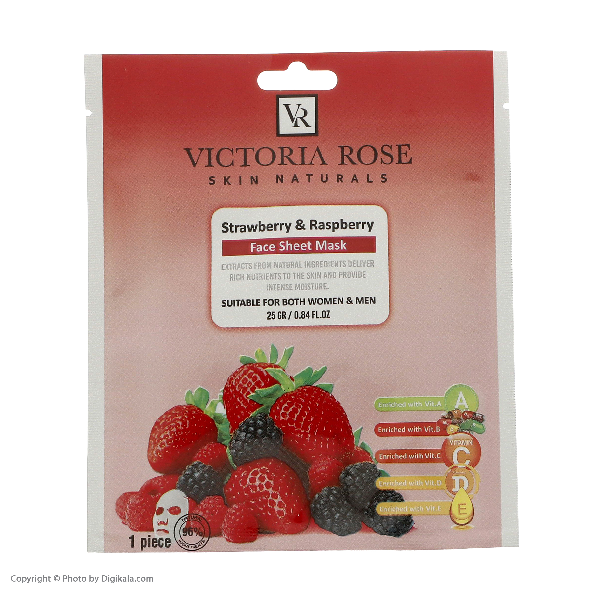 ماسک صورت ویکتوریا رز مدل Strawberry Raspberry حجم 25 میلی لیتر
