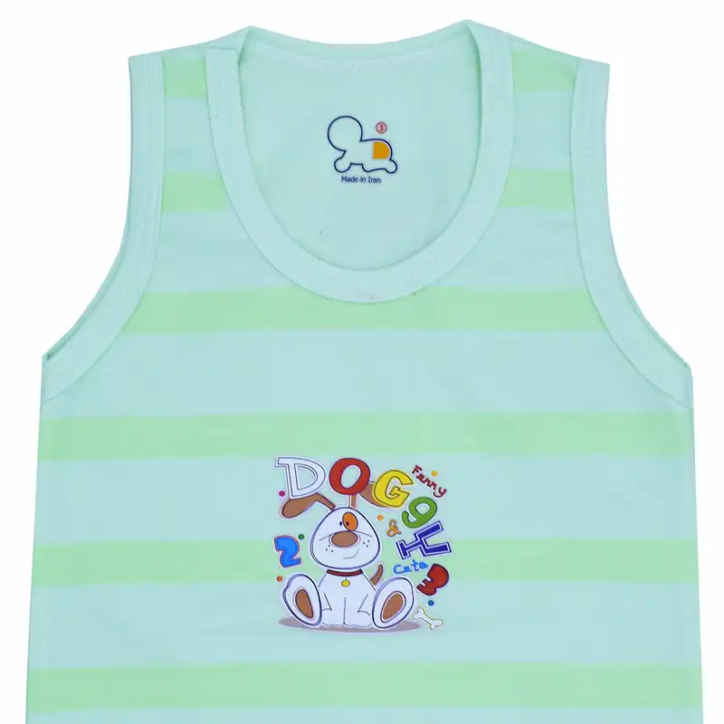 بادی نوزادی مدل زیر دکمه ای کد SA85-84 رنگ سبز