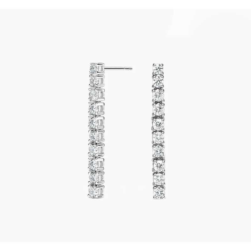 گوشواره نقره میخی زنانه مدل تنیسی