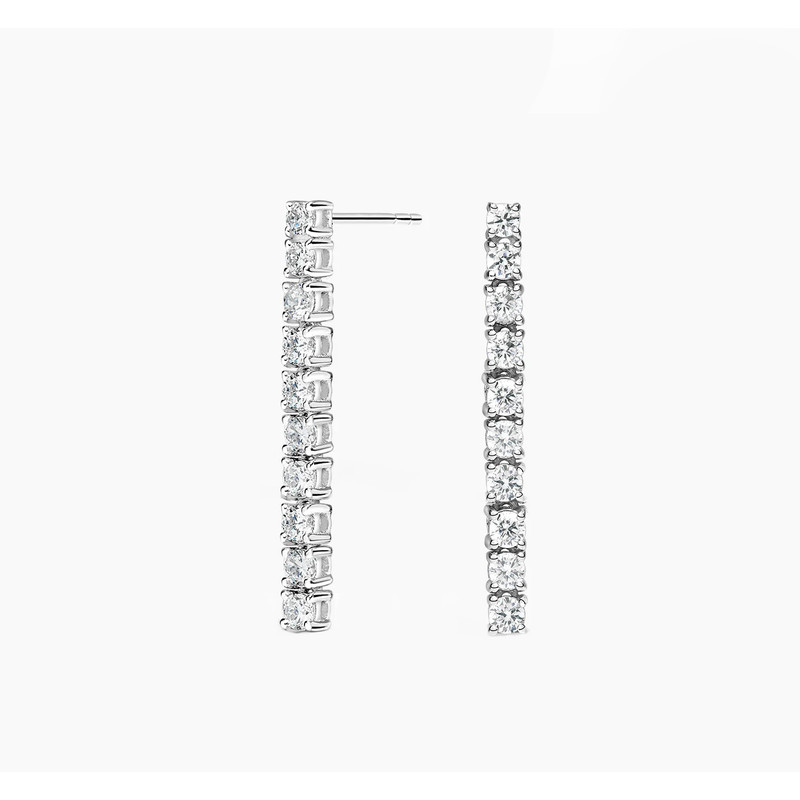 گوشواره نقره میخی زنانه مدل تنیسی