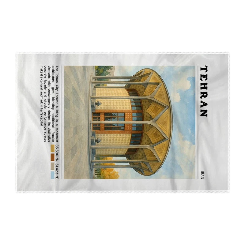 کاغذ کادو ترمه طراحان ایده مدل تئاتر شهر تهران کد map0809 سایز 57x37 سانتی متر