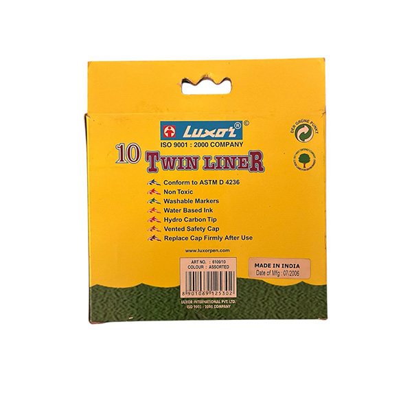 ماژیک رنگ آمیزی لاکسر مدل دو خط بسته 10 عددی ماژیک رنگ آمیزی لاکسر مدل دو خط بسته 10 عددی