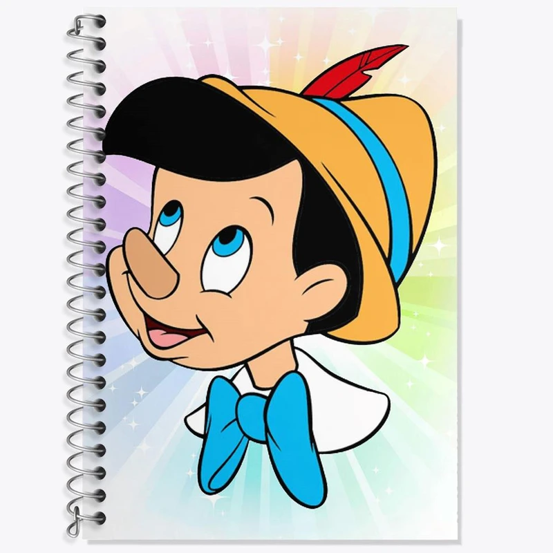 دفتر زبان 50 برگ خندالو مدل دو خط طرح پینوکیو Pinocchio کد 4575