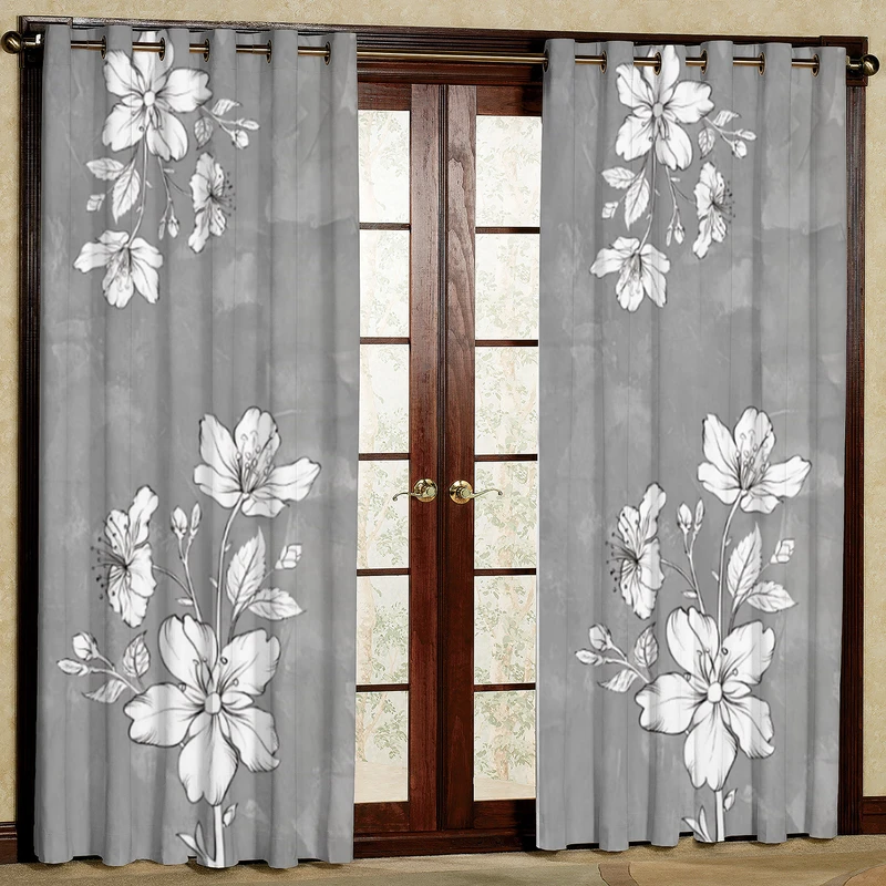 پرده مدل گل دار مخمل پانچی کد 4354 سایز 200x140 سانتی متر