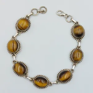 دستبند نقره زنانه مدل چشم ببر کد 20273